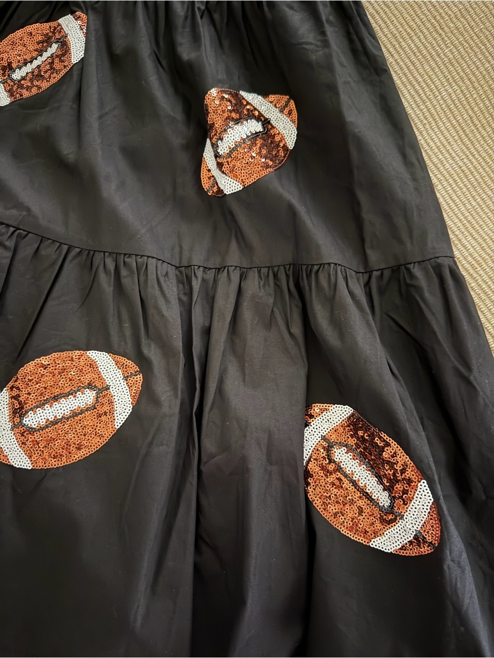 Peach Love California Black Sequin Football Tiered Dress for Women - Picture 3 of 8